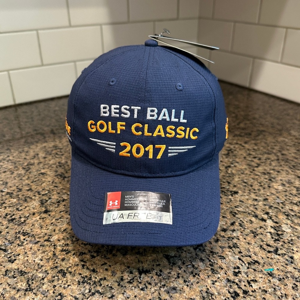 Best Ball Golf Classic 2017 UA Under Armour Free Fit Hat Blue Hat New
